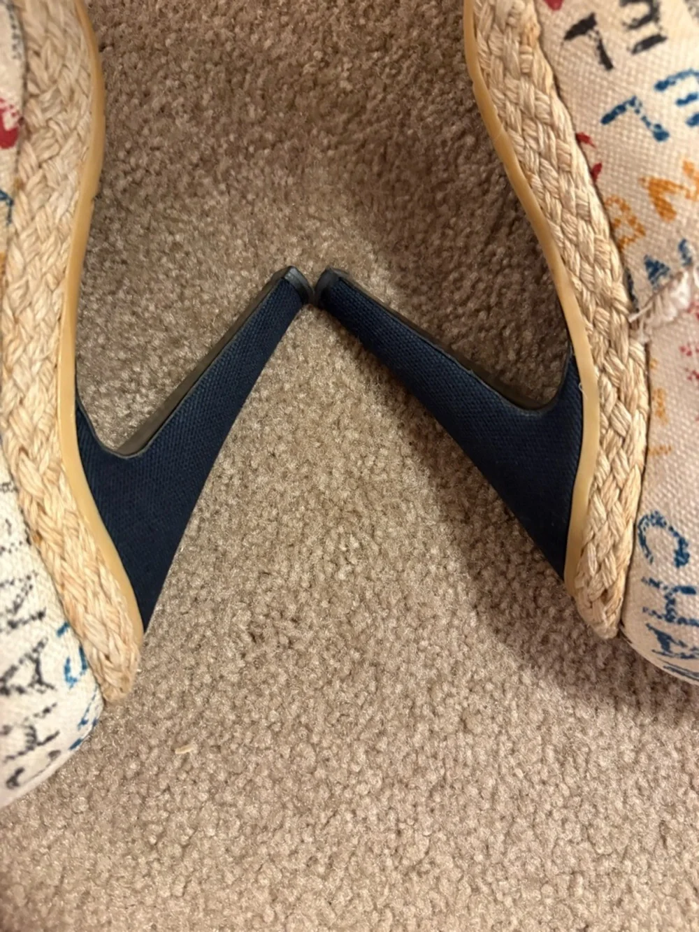 CHANEL Multicolor Graffiti Logo Espadrille with Cap Toe - Picture 11 of 12